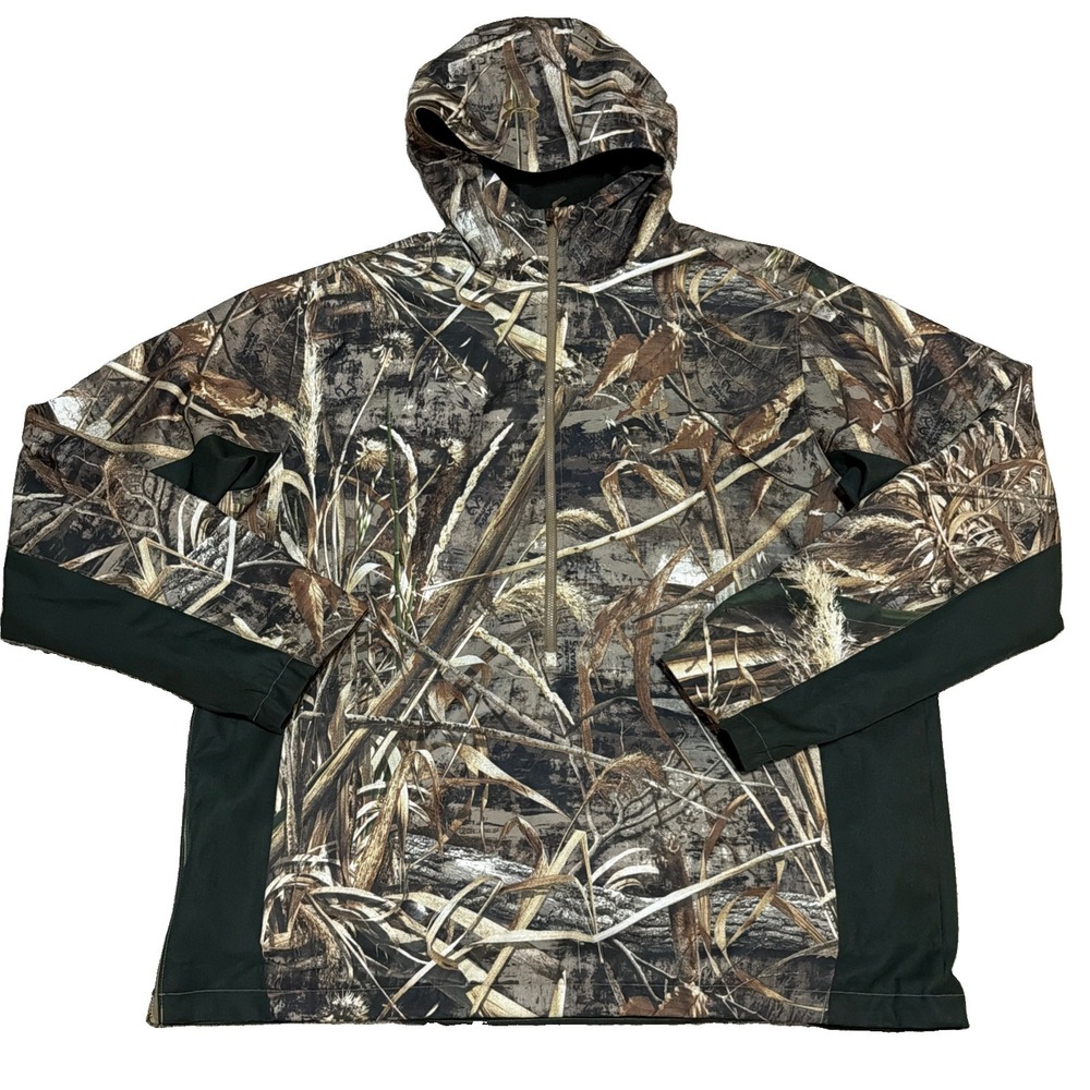 Under Armour Hooded 3/4 Zip Mens 2XL Realtree Max 5 Camo ColdGear Hunting